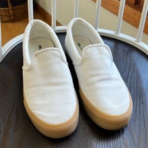 Madewell White Canvas Slip On Shoes
